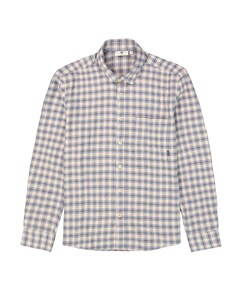 Heren overhemd lange mouw blauw