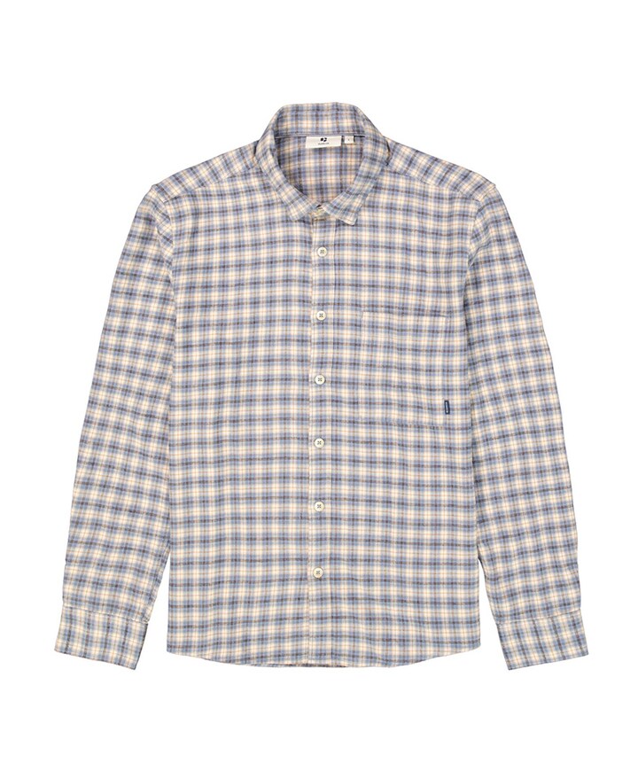 Heren overhemd lange mouw blauw