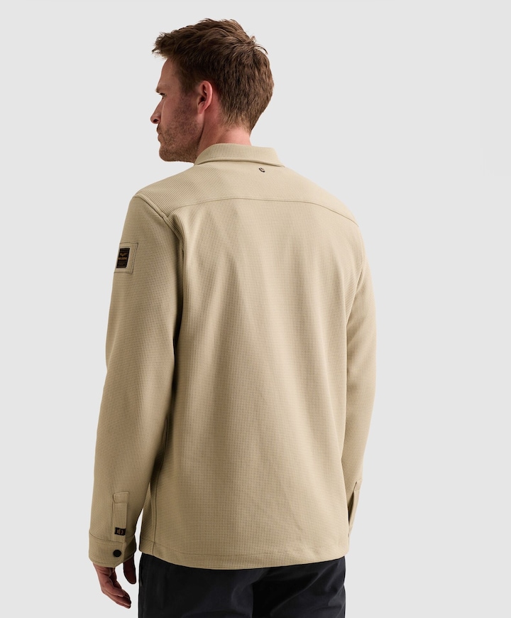 Heren overhemd lange mouw beige