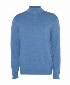 Heren trui met rits blauw