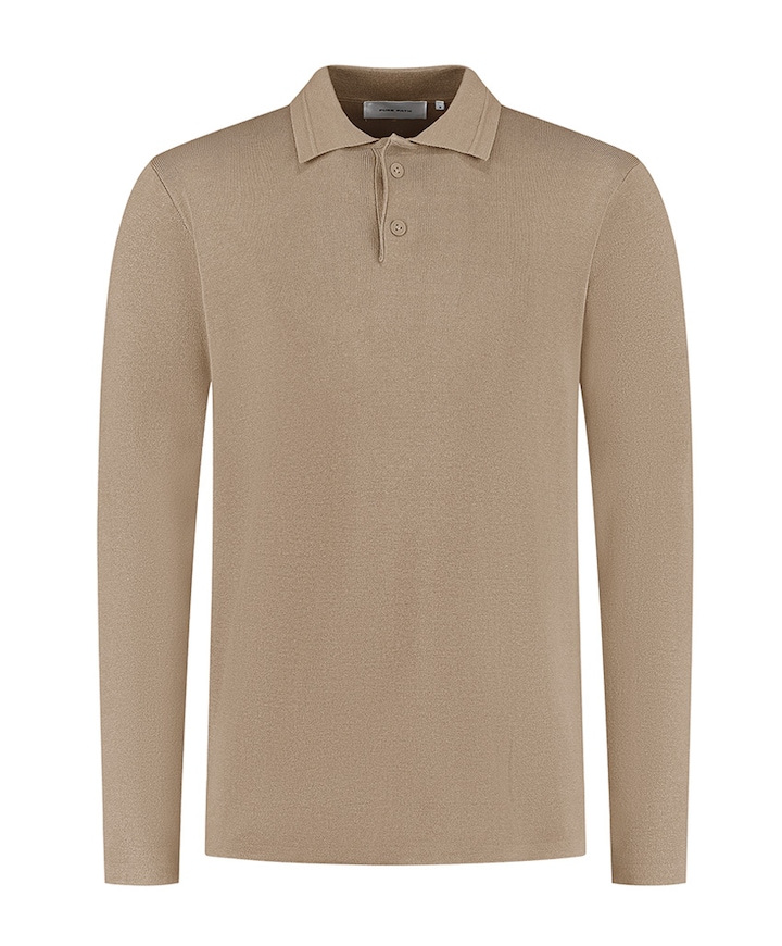 Heren polo beige