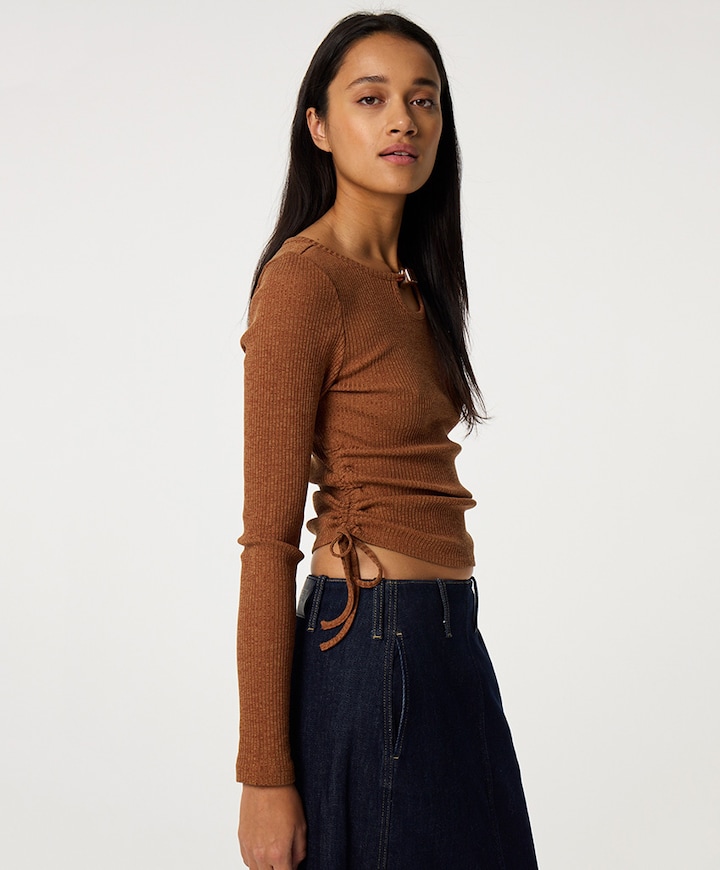 Dames longsleeve brique