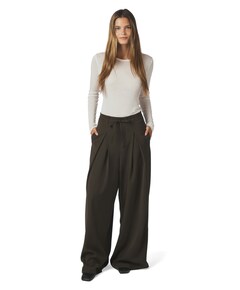 Eddina Woven dames broek bruin