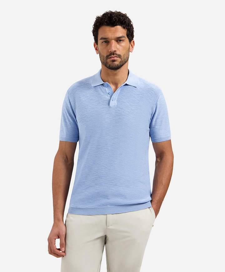 Heren polo blauw