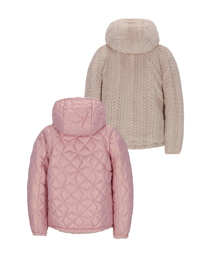 Meisjes omkeerbare jas roze