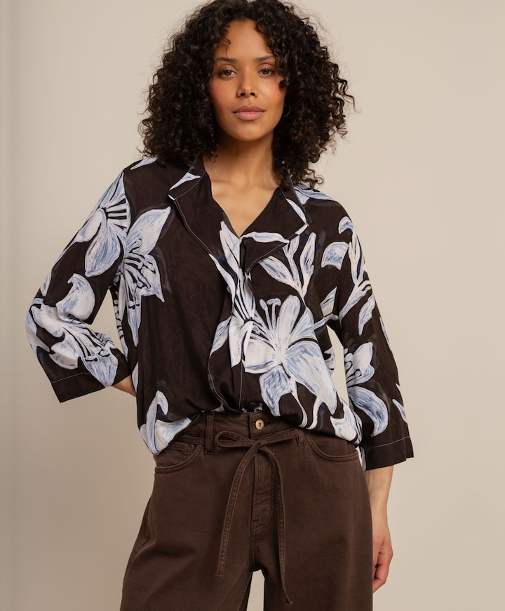 Dames blouse blauw