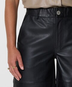 Leather korte broek zwart