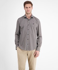 Heren overhemd lange mouw beige