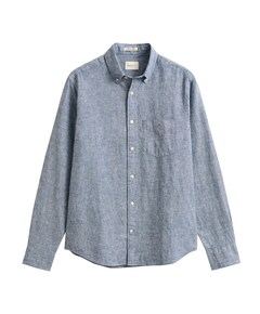 Heren overhemd lange mouw blauw