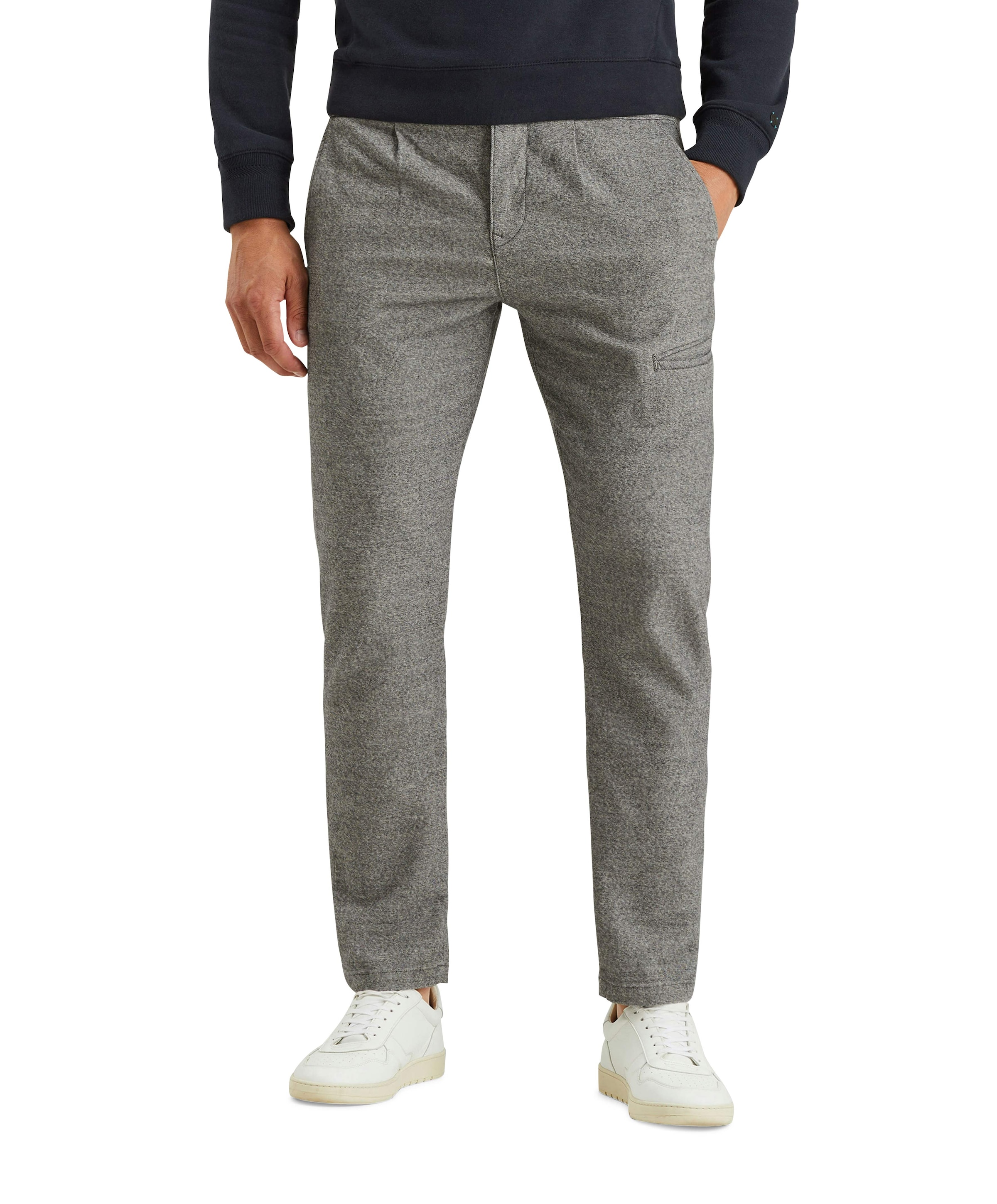 FALTURE RELAXED WOOL-LOOK heren broek grijs