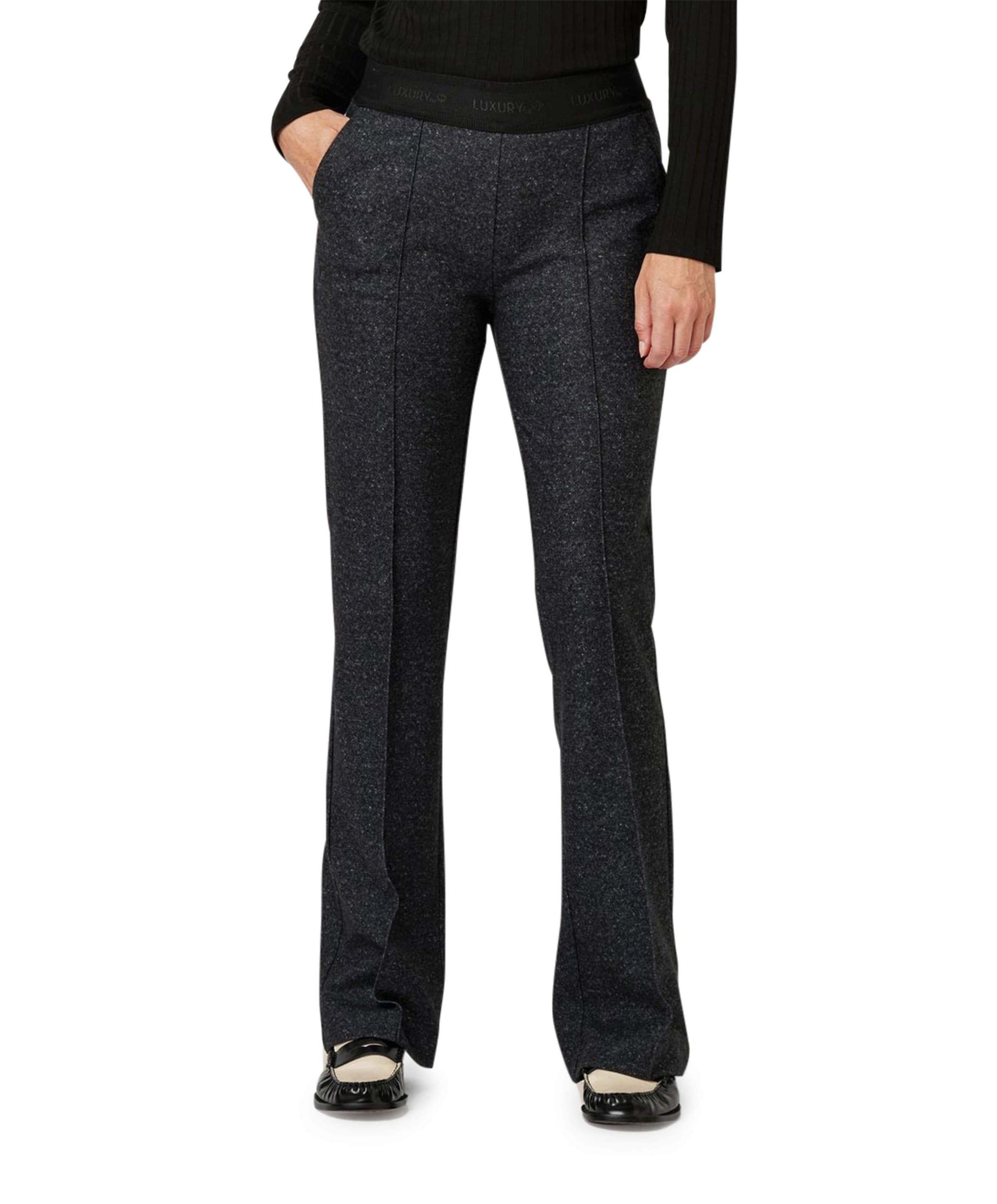 Jenny Flared Luxury dames broek grijs