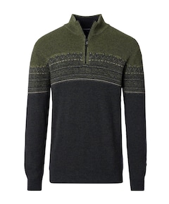 Heren trui met rits groen