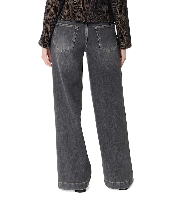 Audrey Wide Leg Palazzo dames jeans grijs