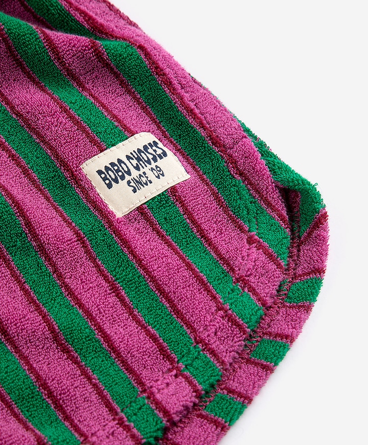 Striped terry cloth uniseks korte broek paars
