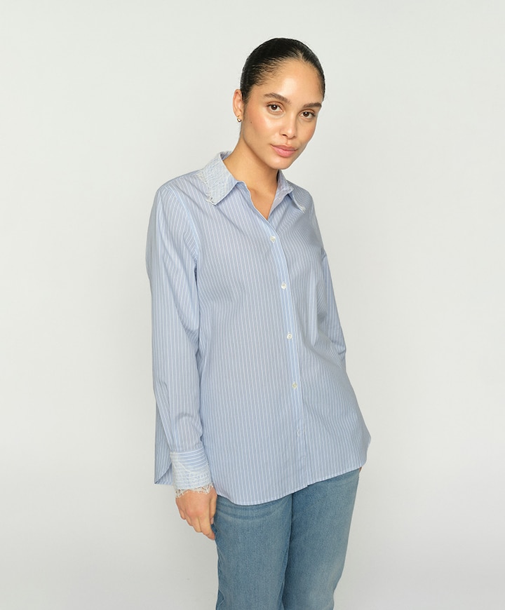 Dames blouse blauw