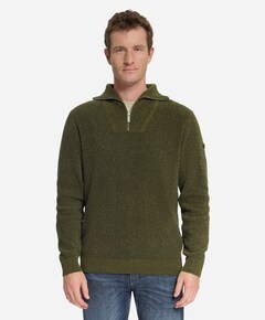 Heren trui met rits groen