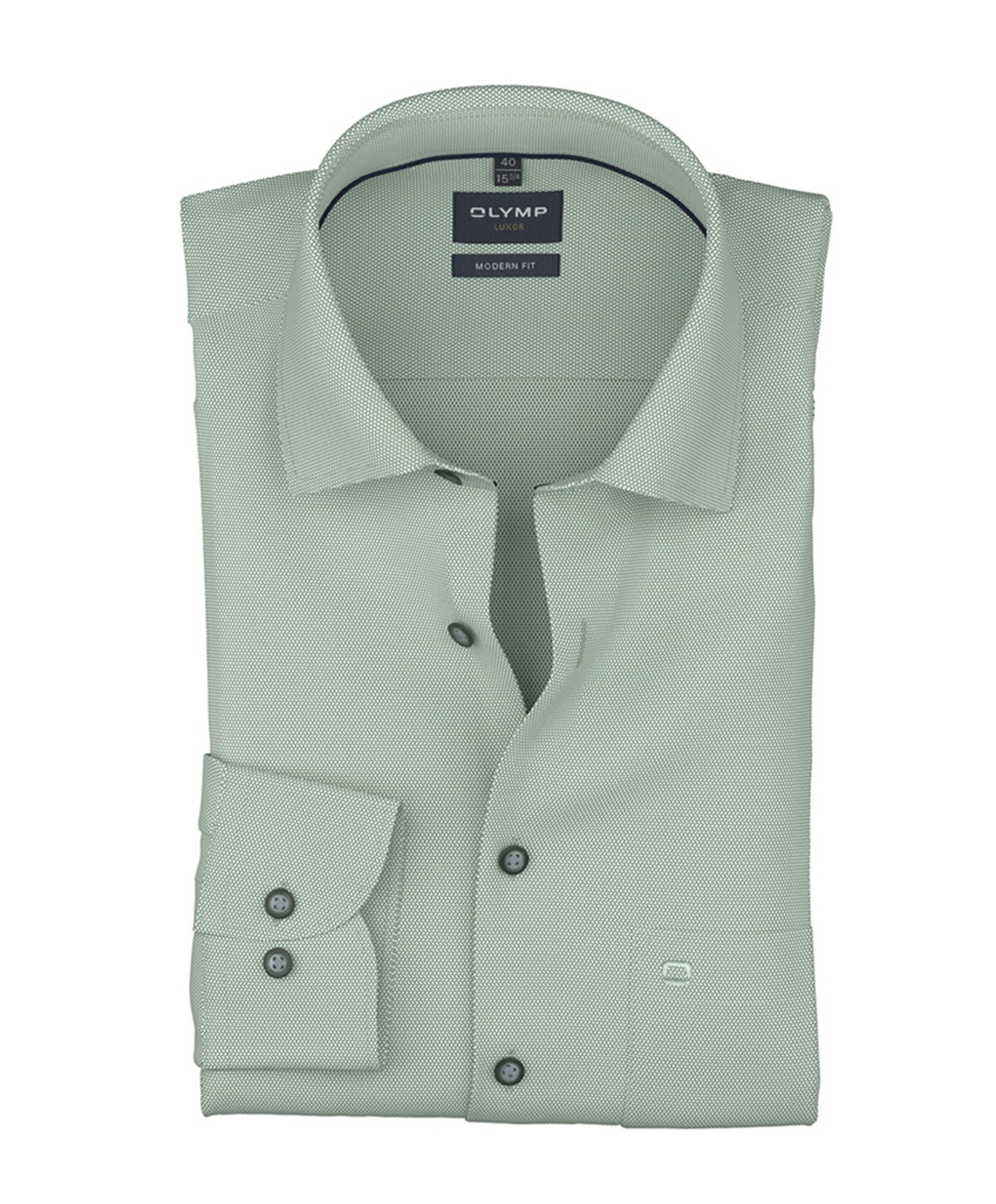 Heren overhemd extra lange mouw groen