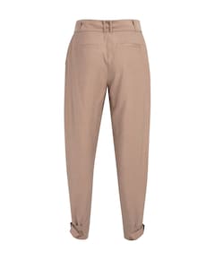 Broek met bandjes bij de zoom dames broek bruin
