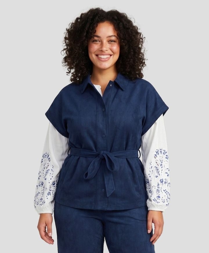 Dames gilet blauw