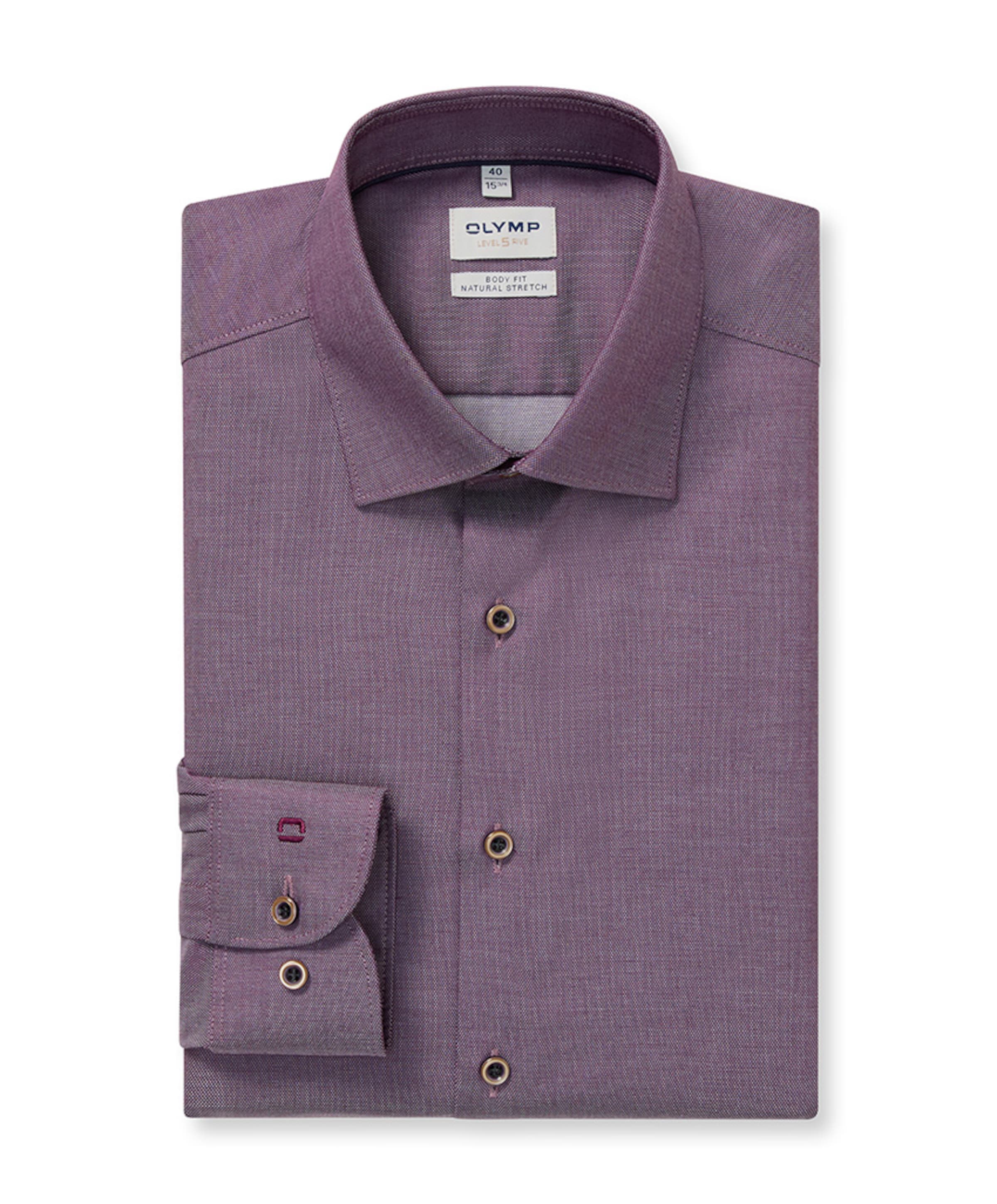 Heren overhemd lange mouw paars