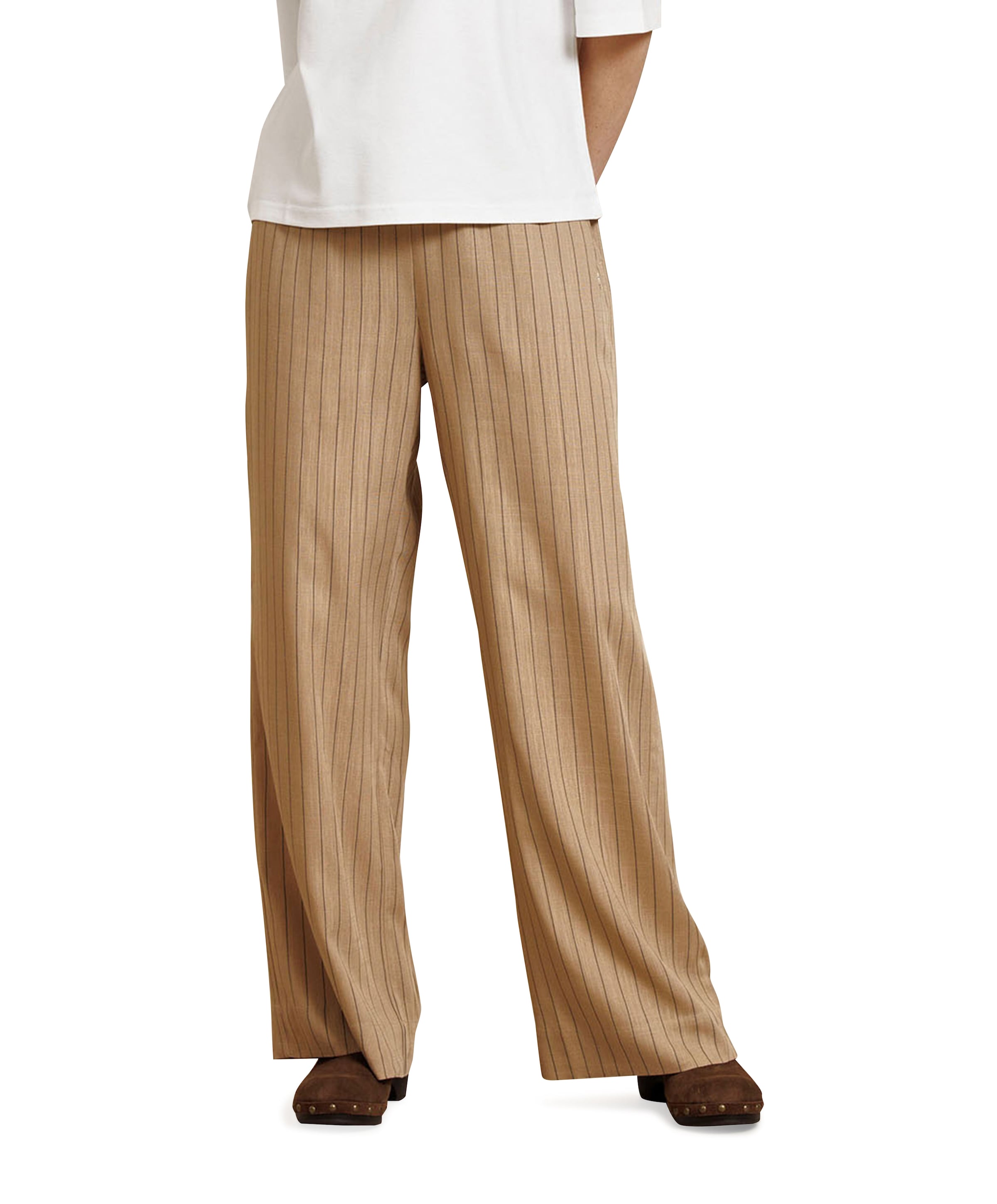 Devine stripe dames broek beige