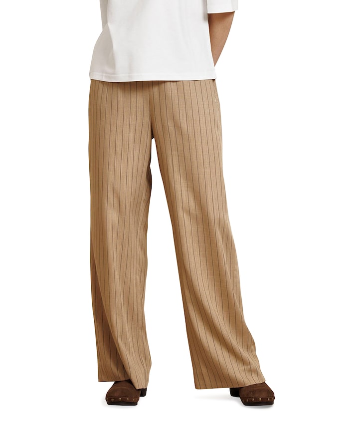 Devine stripe dames broek beige