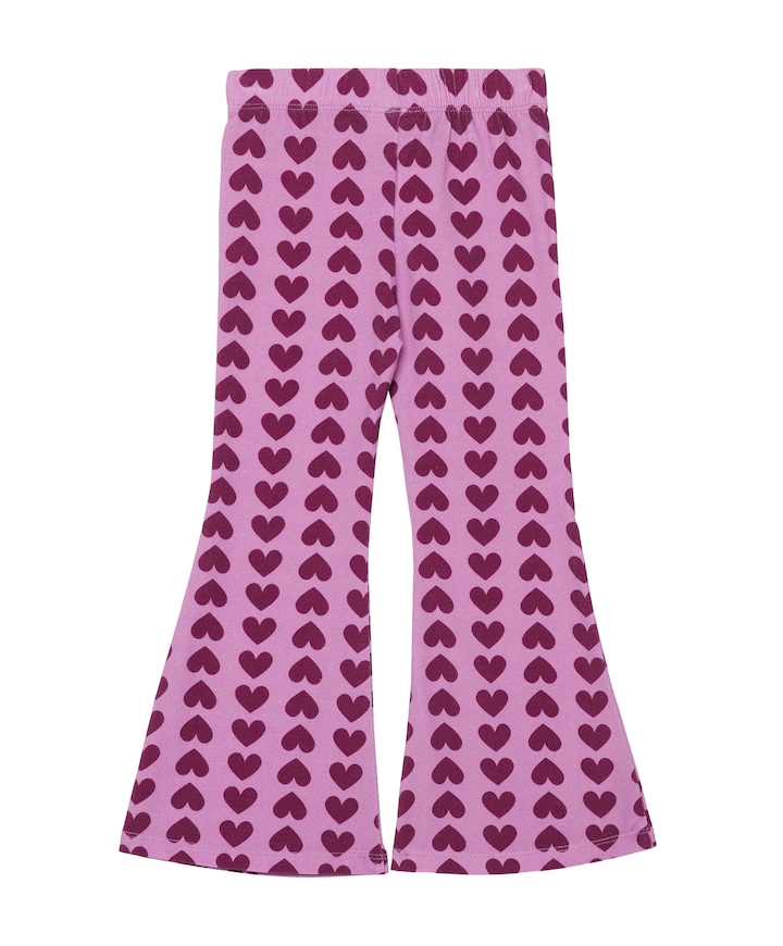 Purple hearts flared meisjes broek roze