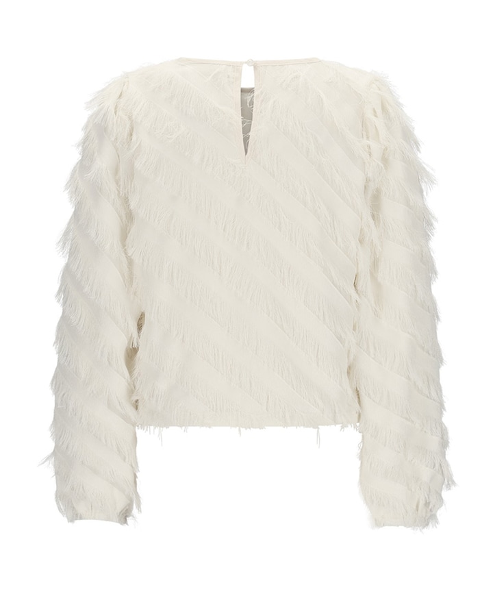 Meisjes blouse lange mouw ecru