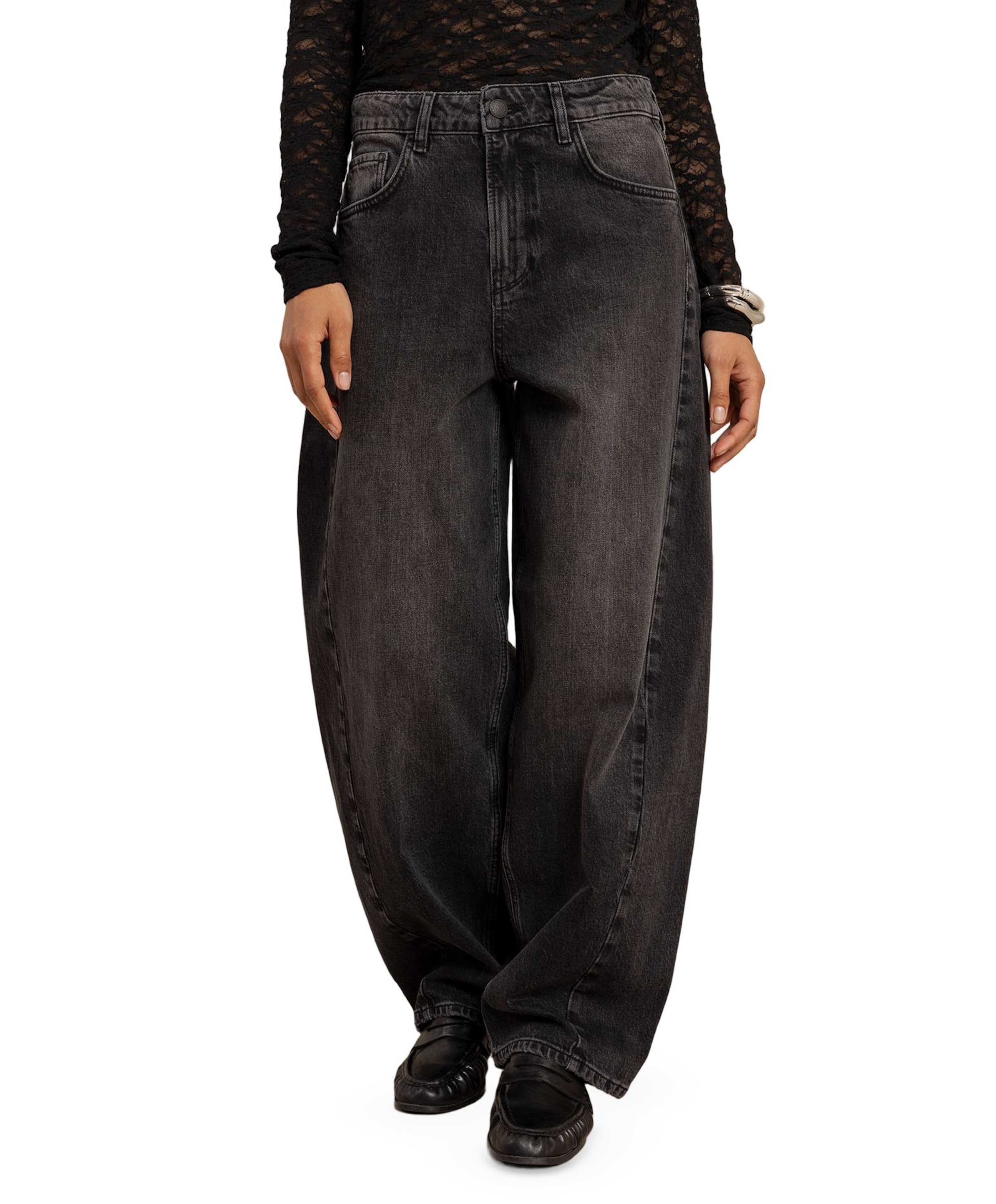Frenkie balloon dames jeans grijs