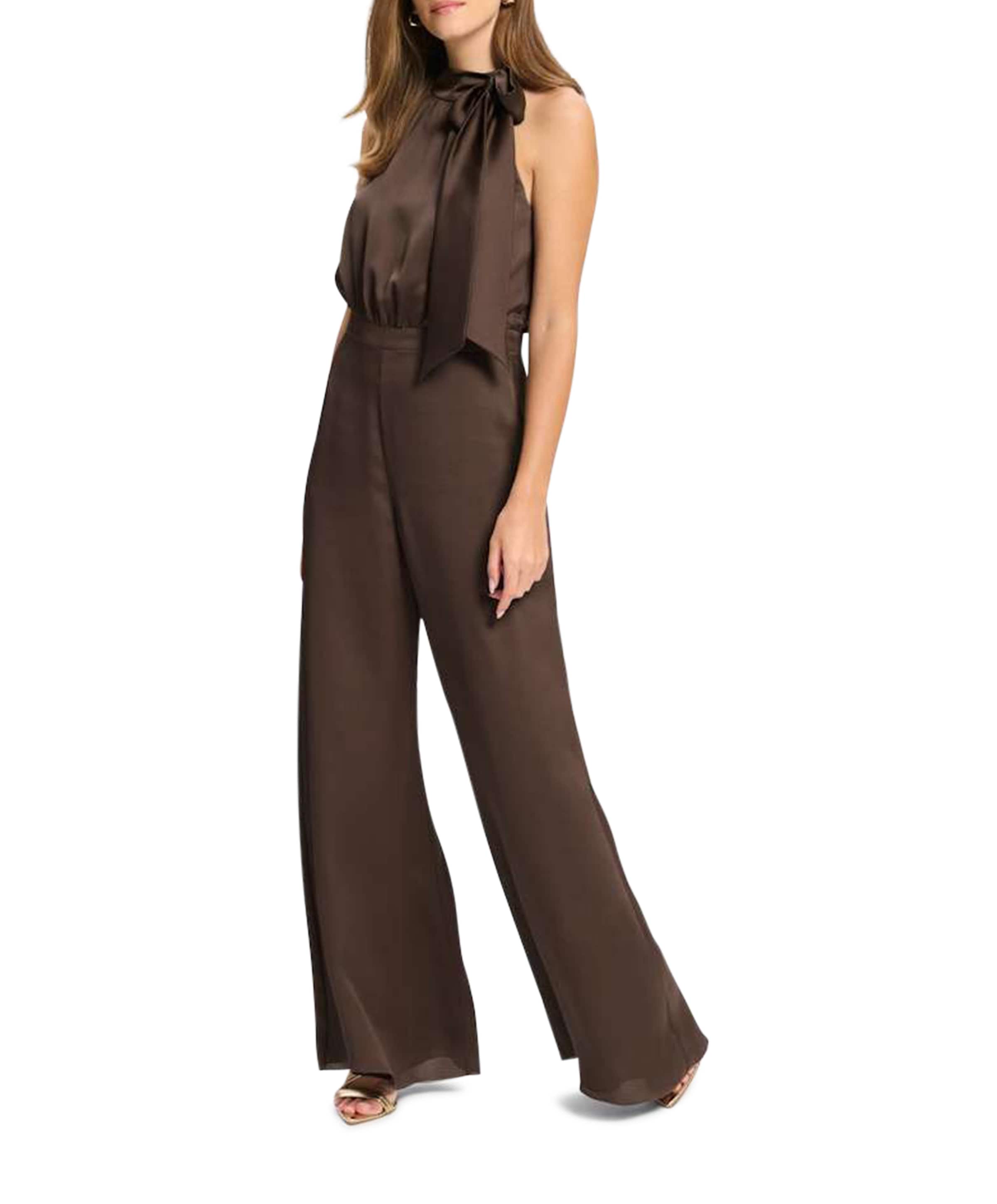dames jumpsuit bruin