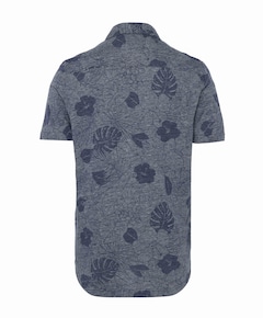 Heren overhemd korte mouw blauw