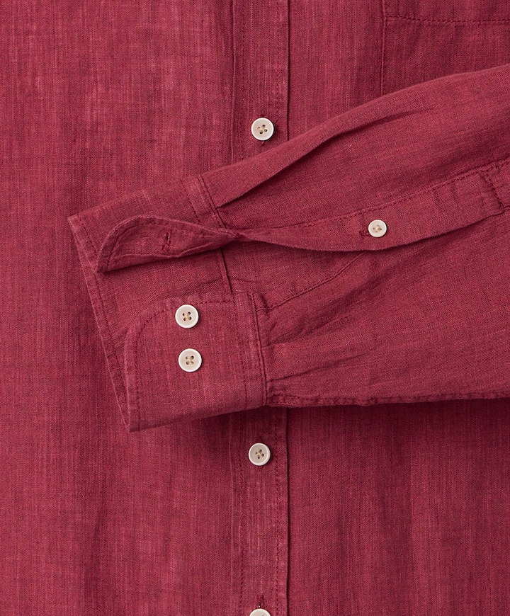 Heren overhemd lange mouw rood