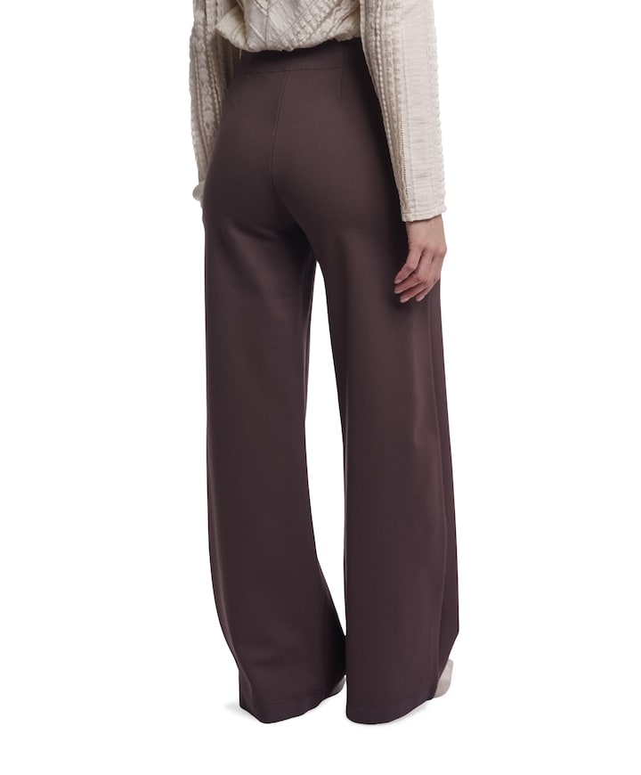 Regular length wide leg dames broek bruin
