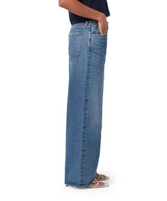 Low slung baggy dames jeans blauw