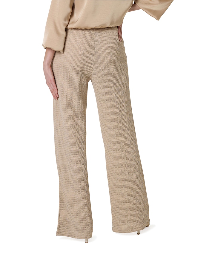 Wide leg zakken dames broek beige