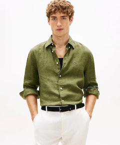 Heren overhemd lange mouw groen