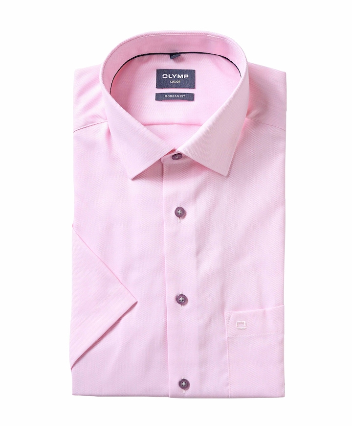 Heren overhemd korte mouw roze