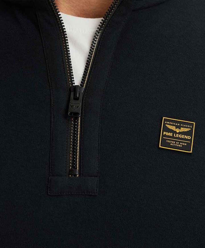 Heren trui met rits blauw