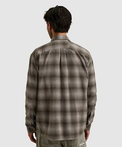 Heren overhemd lange mouw bruin