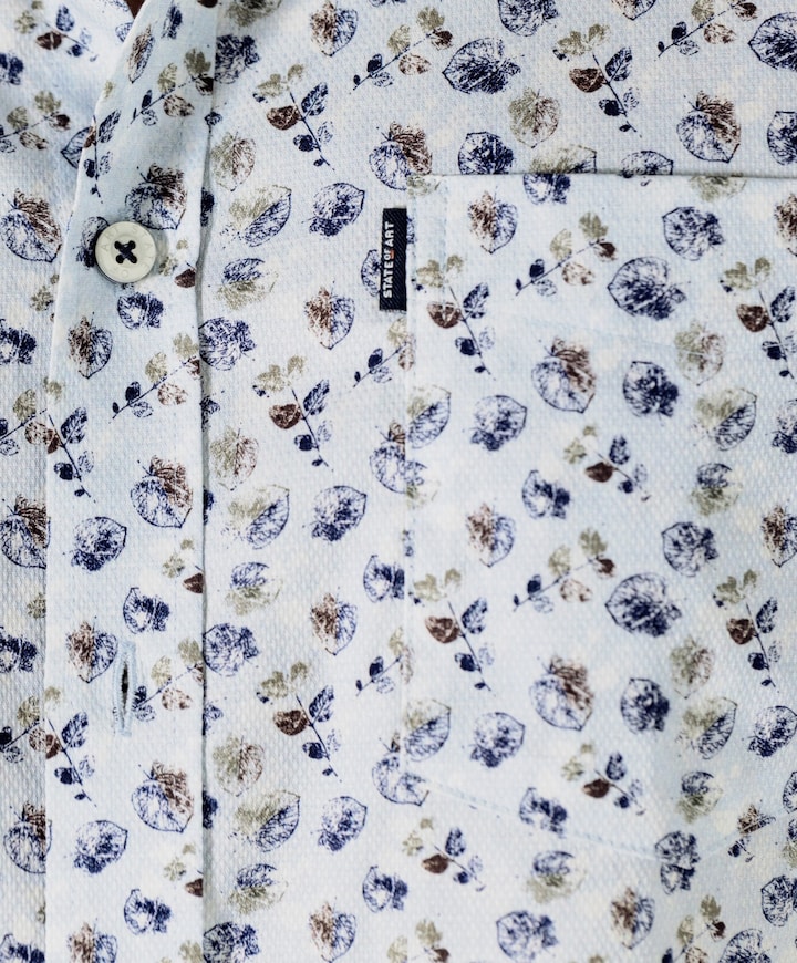 Heren overhemd lange mouw blauw