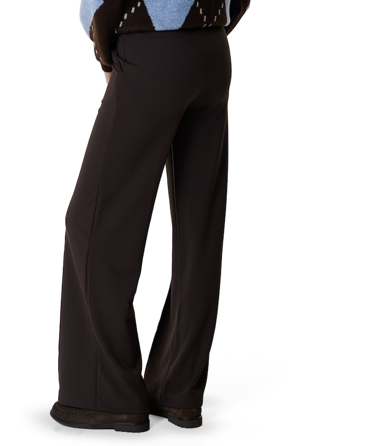 Wide leg dames broek bruin