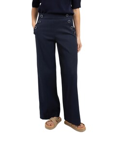 Dames broek met sierknopen blauw