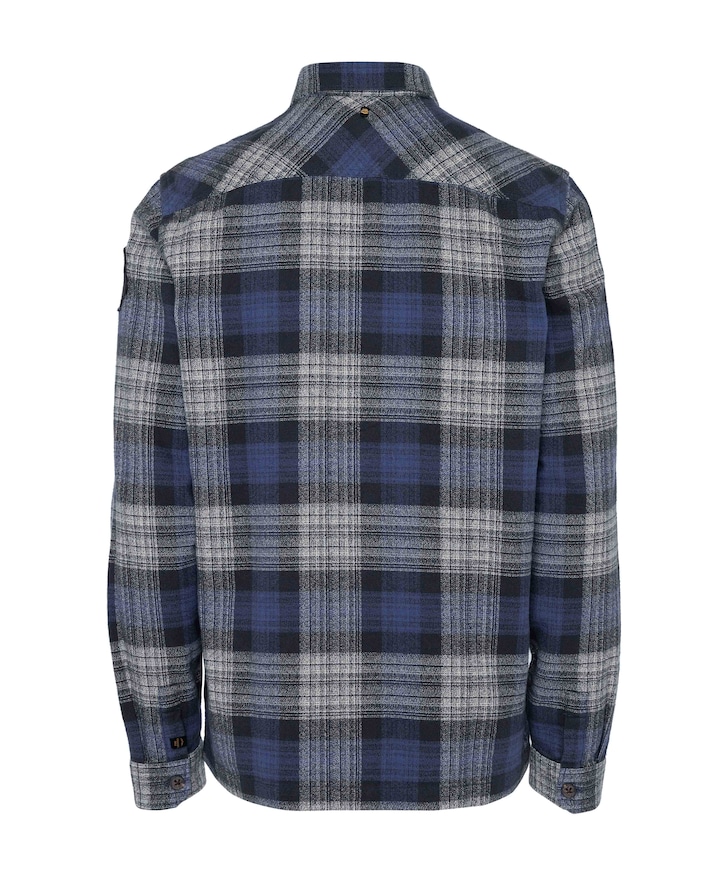 Heren overhemd lange mouw blauw