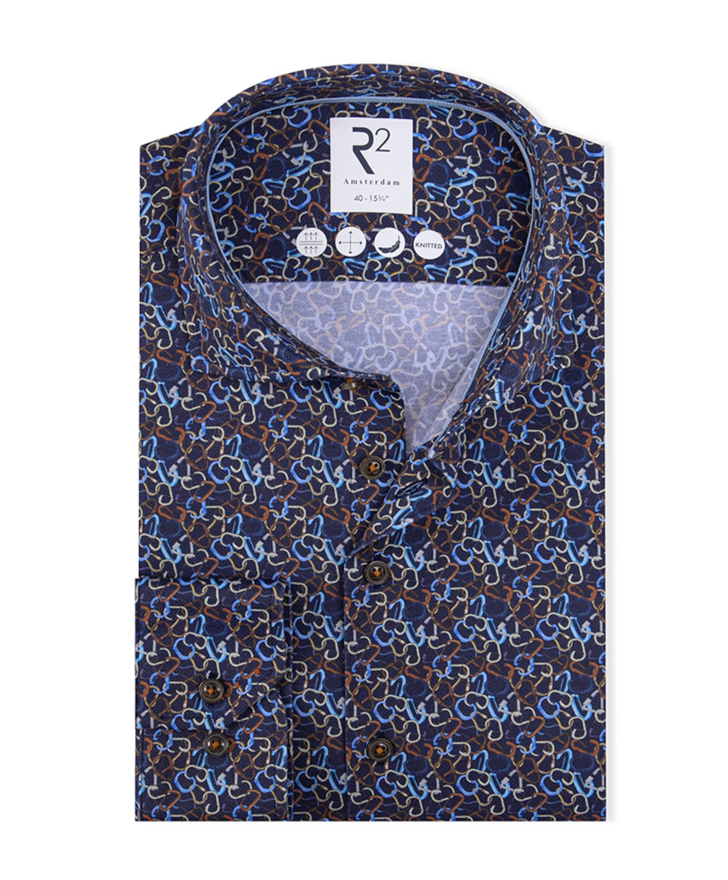 Heren overhemd lange mouw blauw