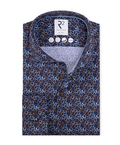 Heren overhemd lange mouw blauw