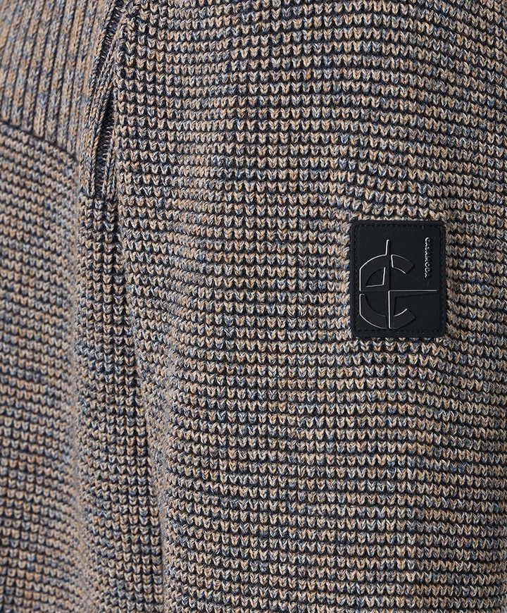 Heren trui met rits bruin