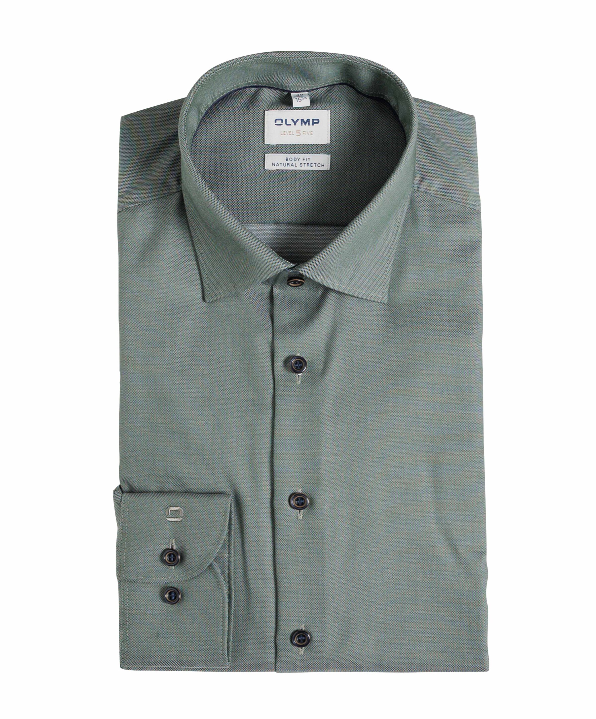 Heren overhemd extra lange mouw groen