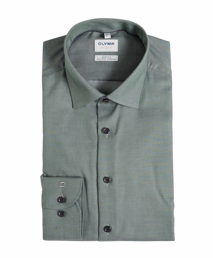 Heren overhemd extra lange mouw groen