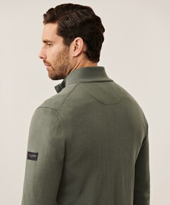 Heren trui met rits groen
