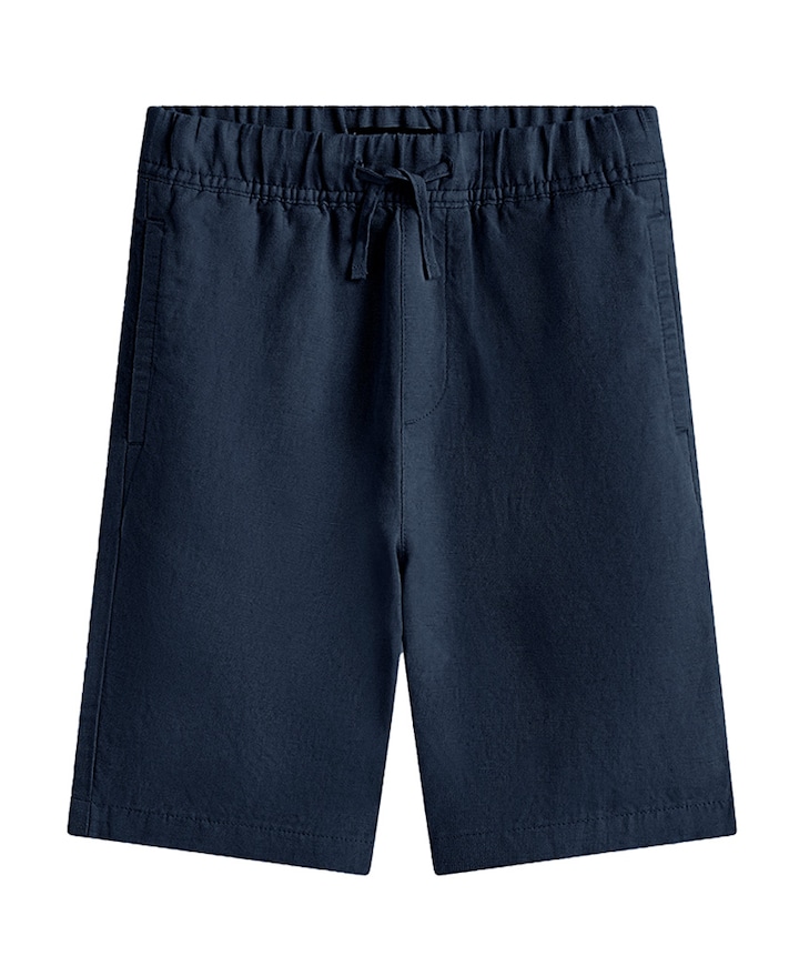 LINEN BLEND jongens korte broek blauw